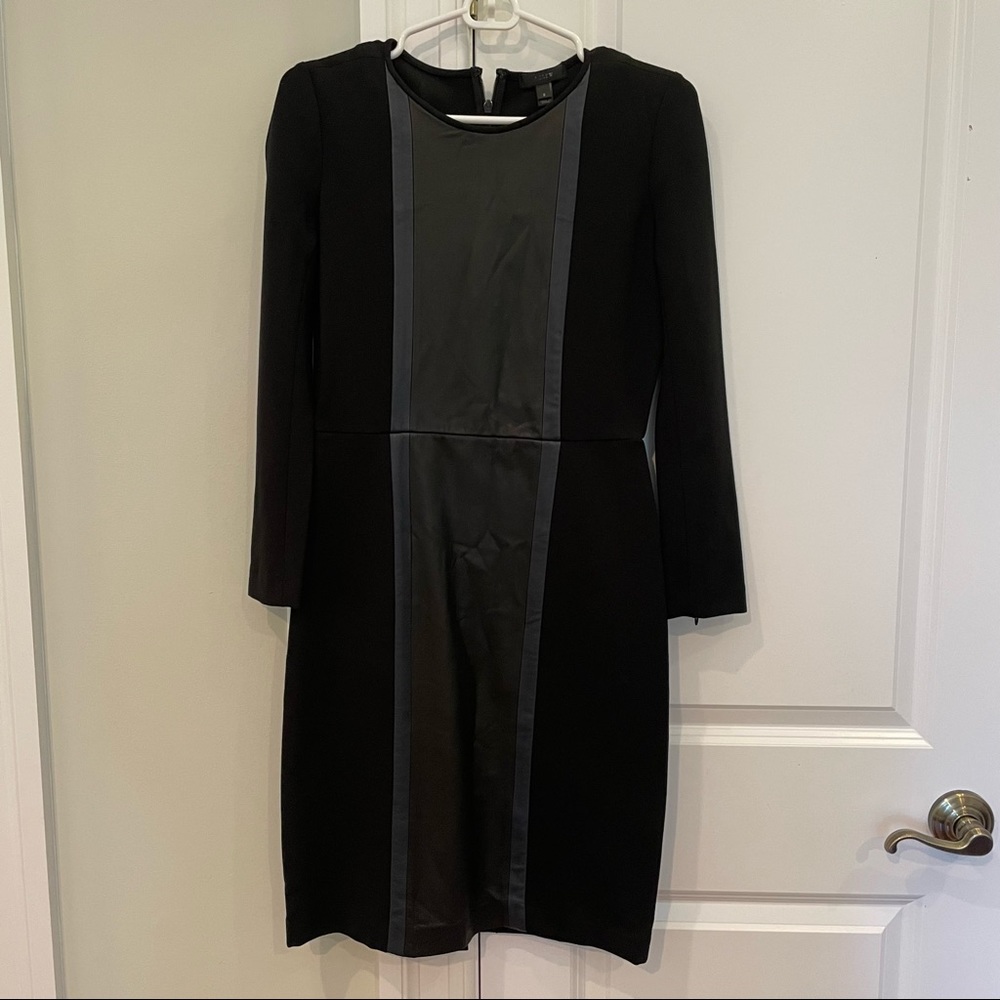 Black jcrew leather dress size 2